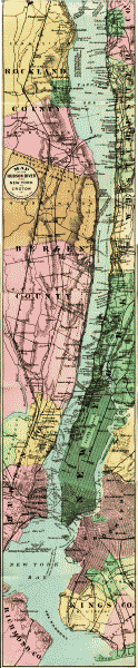 Map of the Hudson River from New York to Croton.