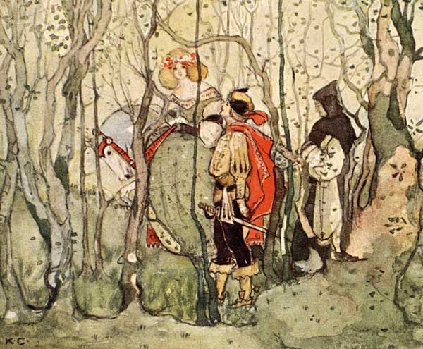 The three travellers soon reached the leafy shades of
the forest