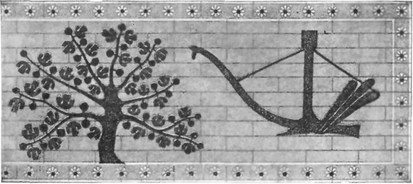 FIG. 6.—ENAMELLED BRICK. KHORSABAD.


(FROM PERROT AND CHIPIEZ.)