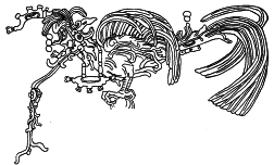 Fig. 7.
QUETZAL, TEMPLE OF THE CROSS, PALENQUE.