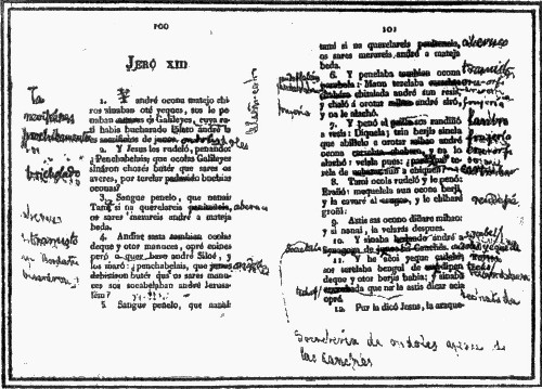 TWO PAGES FROM BORROW'S CORRECTED PROOF SHEETS OF ROMANY
TRANSLATION OF THE GOSPEL OF ST. LUKE