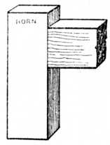 Fig. 137.—Stile
    and Cross Rail
    with Horn.