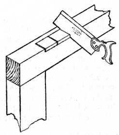 Fig. 225.—Sawing for
    the Recess.