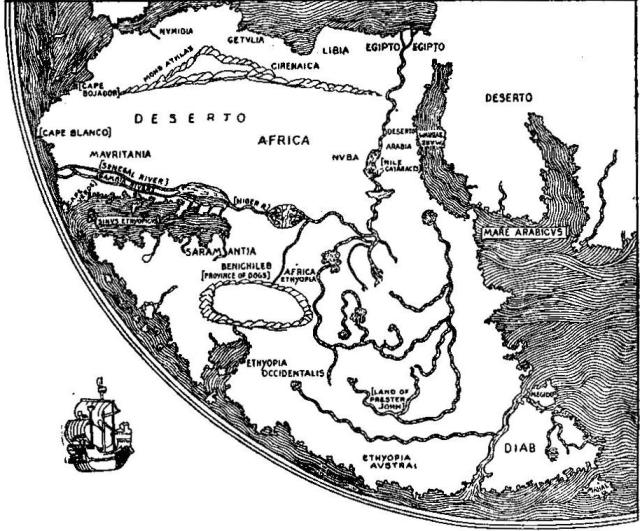 SKETCH OF AFRICA FROM FRA MAURO'S GREAT MAP OF THE WORLD, 1457