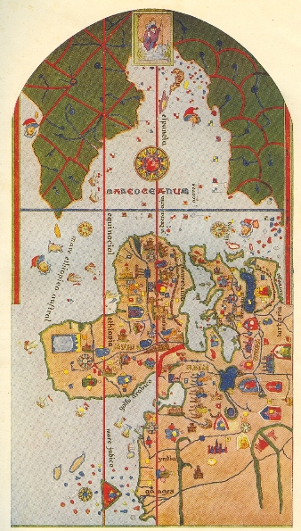 MAP OF THE WORLD, DRAWN IN 1500, THE FIRST TO SHOW AMERICA