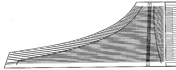 Figure 10.—Layout of harpsichord soundboard. Scale,
1:8.