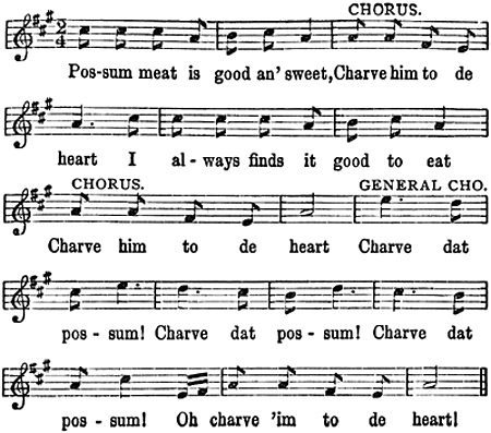 An Opossum Hunt Musical Notation