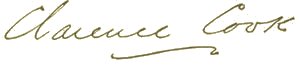 Author signature. Clarence Cook.