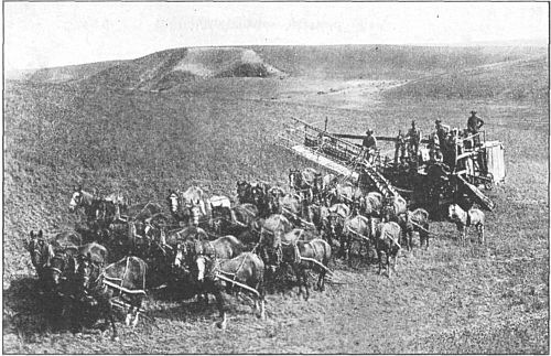 Where a wheat farm of today has taken the place of the unbroken prairie in eastern Oregon.