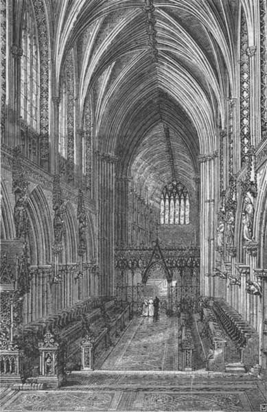 INTERIOR LICHFIELD CATHEDRAL, LOOKING WEST.