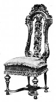 HIGH-BACK OAK CHAIR.