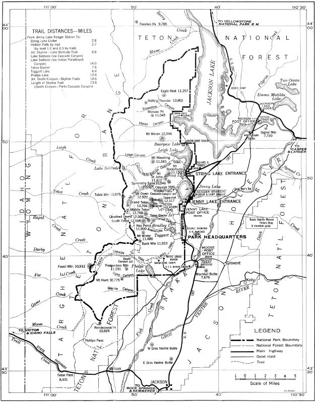 GRAND TETON NATIONAL PARK MAP