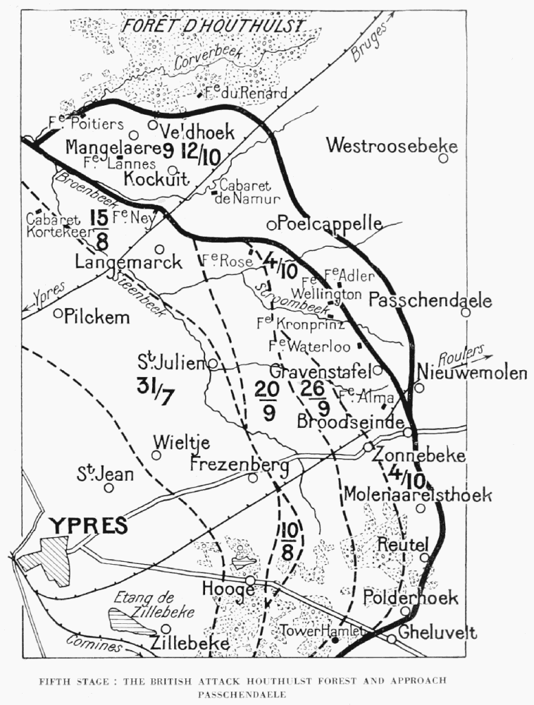 FIFTH STAGE: THE BRITISH ATTACK HOUTHULST FOREST AND APPROACH
PASSCHENDAELE