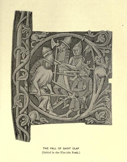 The Fall of Saint Olaf (Initial in the Flat-isle Book.)