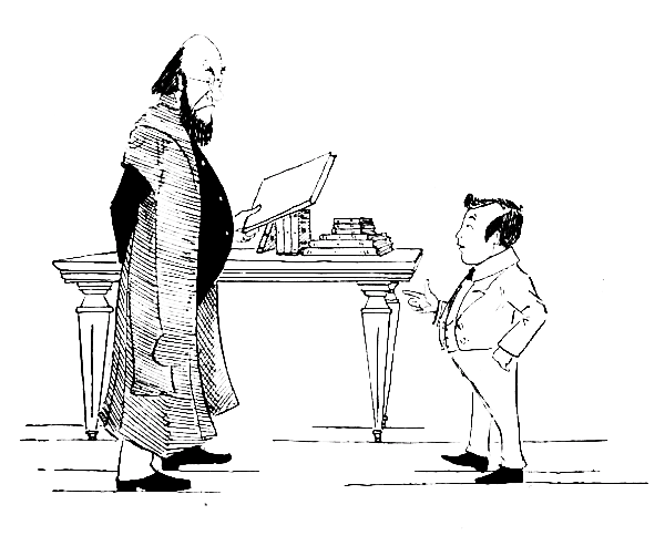 Teacher handing book to boy