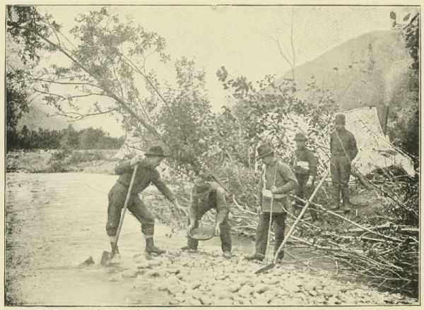 Pan-washing in Skookum Gulch.