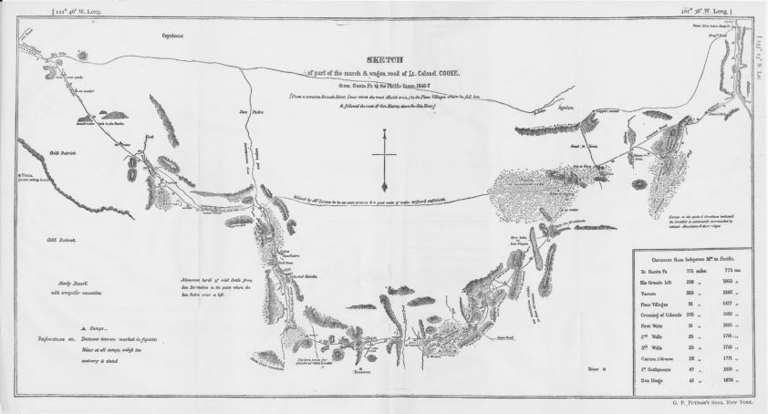 map of march of Mormon Battalion