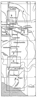 Fig. 18—Index map for the nine regional diagrams in the
pages following. A represents Fig. 17; B, 42; C, 36; D, 32; E, 34; F,
25; G, 26; and H, 65.