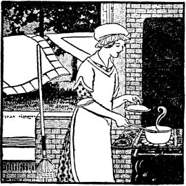 Woman cooking at stove