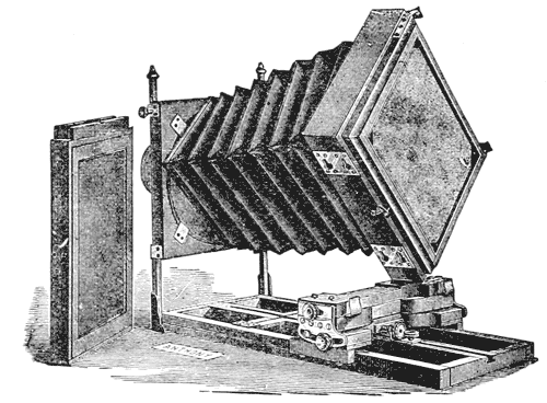 THE NOVEL CAMERA WITH DOUBLE SWING BACK IN THE ACT OF BEING REVERSED.