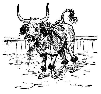 Clown in a bull costume