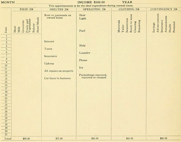 budget form