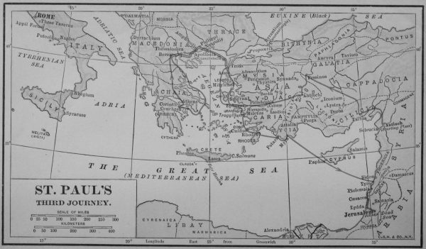 MAP, ST. PAUL'S THIRD JOURNEY