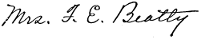 Mrs. F. E. Beatty