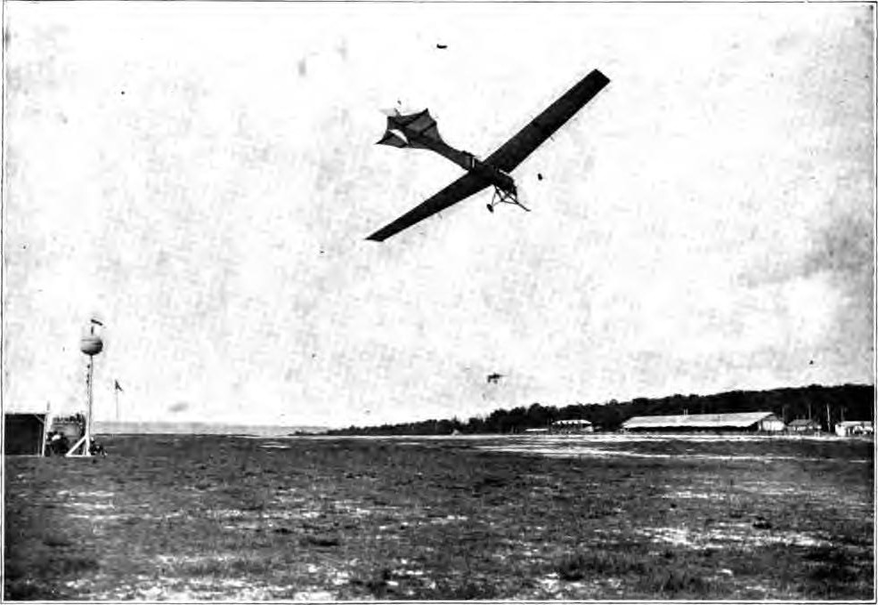 SCENE AT AVIATION MEET AT ROUEN, FRANCE, SHOWING AN ANTOINETTE MONOPLANE MAKING A TURN